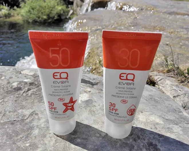 EQ Evoa organic sunscreens spf50 and spf30