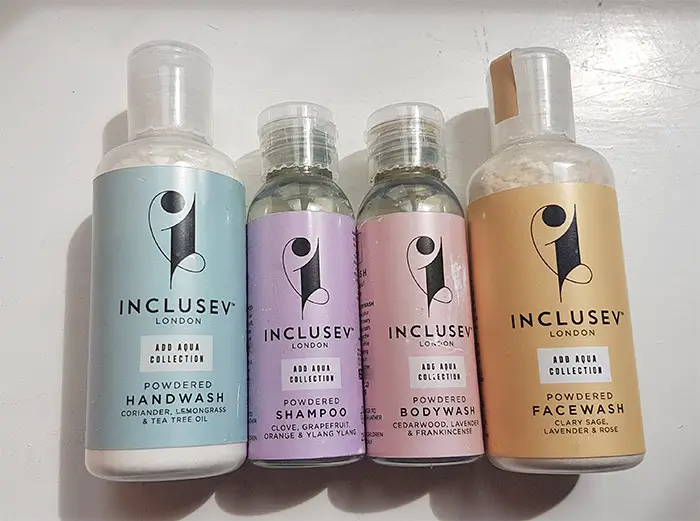 Inclusev powdered washes and shampoo